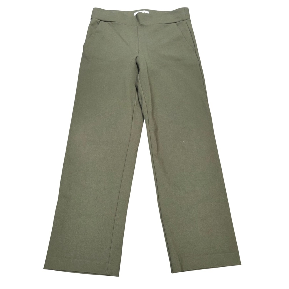LOFT Pull On Ponte Trousers Women's Size M Olive Green Straight Business Casual